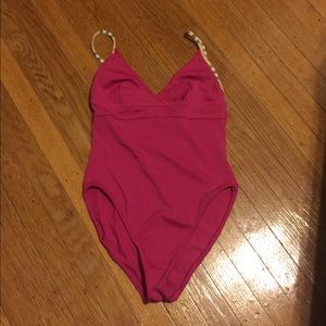 Burberry fuchsia one piece swimsuit size Large